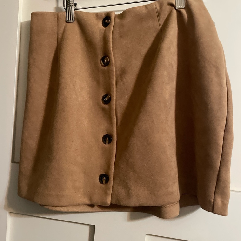 Wild Fable Tan Button-Front Mini Skirt